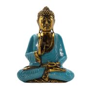 Buddha turchese e dorato - Extra Grande 40 cm - Mudra Vitarka (Saggezza)