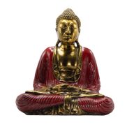 Buddha Rosso e Oro - Extragrande 40 cm - Duyana Mudra (Meditazione)