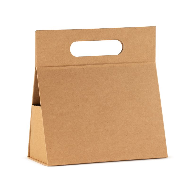 Scatola regalo pieghevole - Scatola a mano (20x10x20 cm) - Marrone Kraft