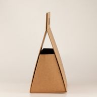 Scatola regalo pieghevole - Scatola con manico grande (28x12,5x26 cm) - Marrone Kraft