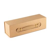 Scatola regalo smontabile - Forma di scatola per vino (33.5x10x10.5cm) - Marrone artigianale