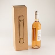 Scatola regalo smontabile - Forma di scatola per vino (33.5x10x10.5cm) - Marrone artigianale