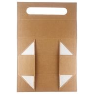 Scatola regalo smontabile - Forma di scatola per vino (33.5x10x10.5cm) - Marrone artigianale