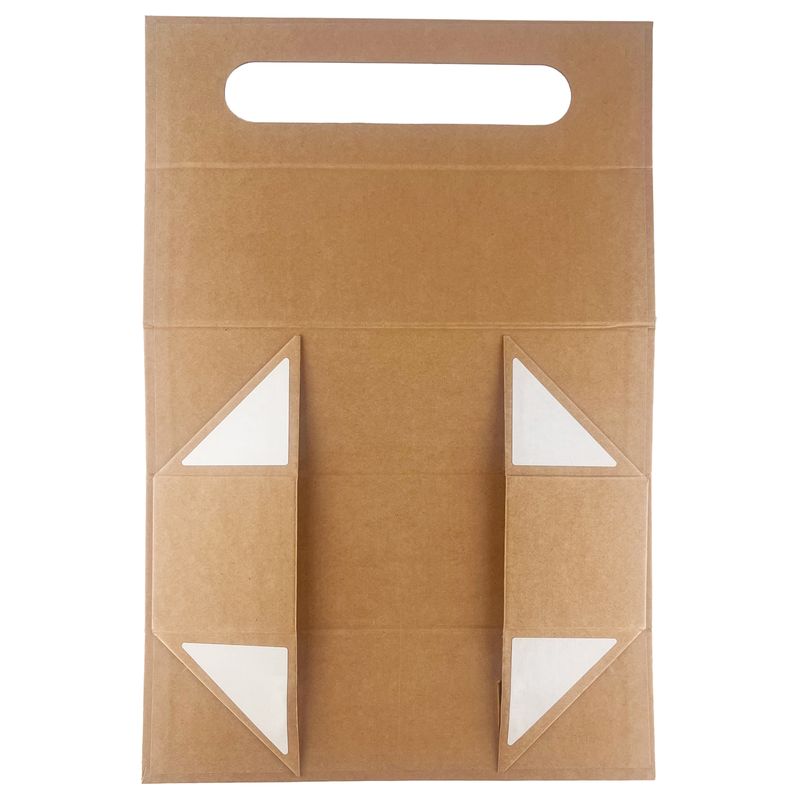 Scatola regalo smontabile - Forma di scatola per vino (33.5x10x10.5cm) - Marrone artigianale