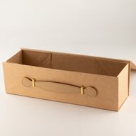 Scatola regalo smontabile - Forma di scatola per vino (33.5x10x10.5cm) - Marrone artigianale