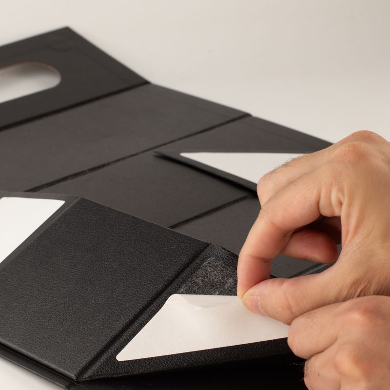 Scatola regalo pieghevole in formato piatto - Forma di scatola per vino (33,5x10x10,5 cm) - Nera
