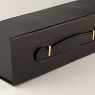 Scatola regalo pieghevole in formato piatto - Forma di scatola per vino (33,5x10x10,5 cm) - Nera