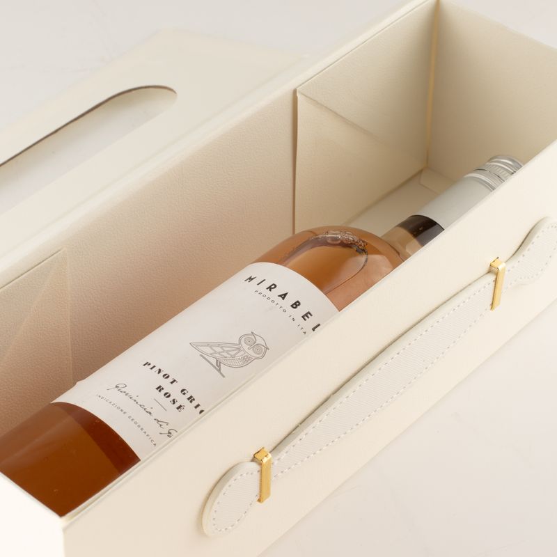 Scatola regalo pieghevole - Forma di scatola per vino (33,5x10x10,5 cm) - Bianco