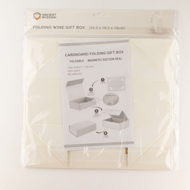 Scatola regalo pieghevole - Forma di scatola per vino (33,5x10x10,5 cm) - Bianco