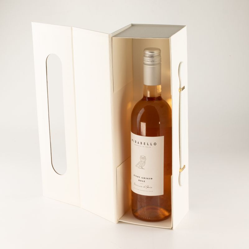 Scatola regalo pieghevole - Forma di scatola per vino (33,5x10x10,5 cm) - Bianco