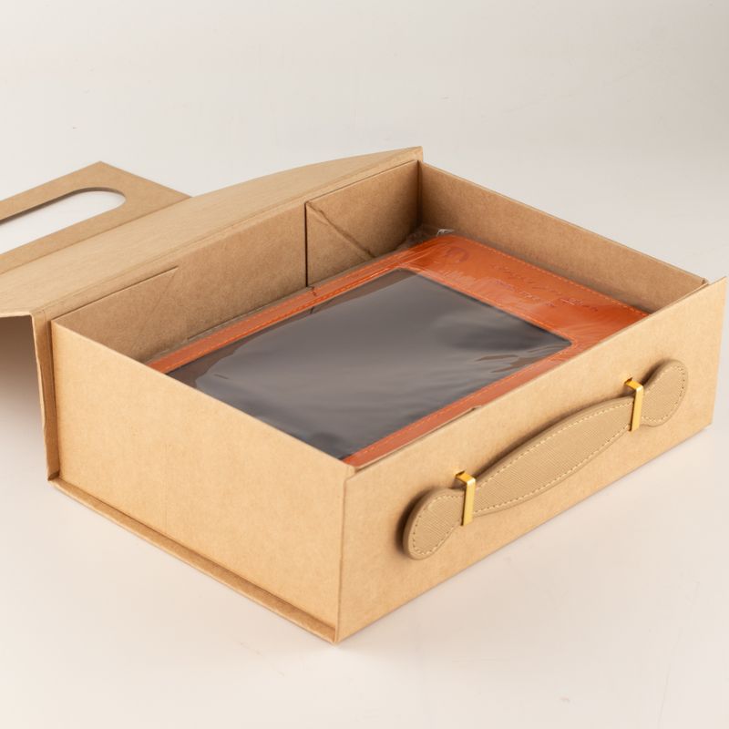 Scatola regalo smontabile - cesto regalo medio (24x18.2x8cm) - marrone kraft