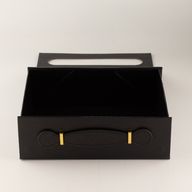Scatola regalo pieghevole - Cesto regalo medio (24x18.2x8cm) - Nero