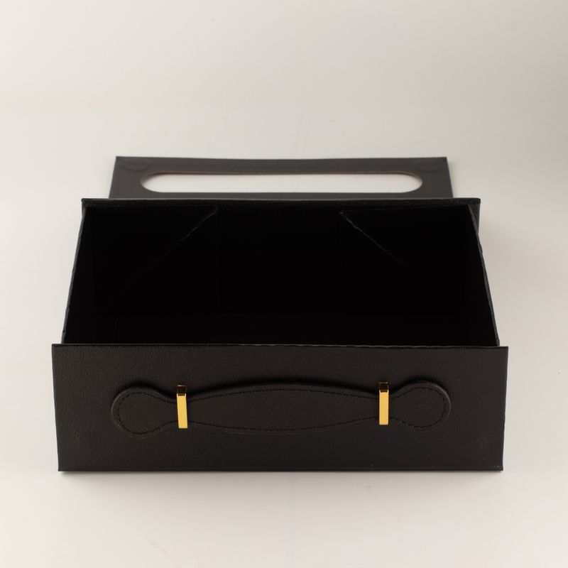 Scatola regalo pieghevole - Cesto regalo medio (24x18.2x8cm) - Nero