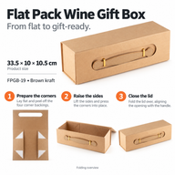 Scatola regalo pieghevole - Forma di scatola per vino (33,5x10x10,5 cm) - Bianco