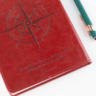 Quaderno delle intenzioni - Panno di pulizia per LCD - Effetto pelle rossa - Foglia di ottone - 80 fogli