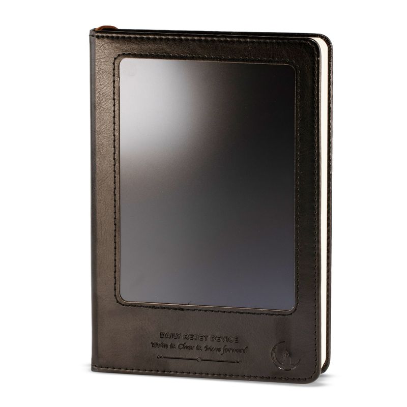 Quaderno delle intenzioni - Schermo per la pulizia LCD - Effetto pelle nera - Foglia di ottone - 80 fogli