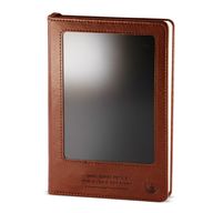 Quaderno delle intenzioni - Schermo LCD Wipe - Effetto pelle marrone - Foglia di ottone - 80 fogli