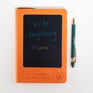 Quaderno delle intenzioni - Panno per pulire lo schermo LCD - Effetto pelle arancione - Foglia di ottone - 80 fogli
