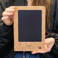 Quaderno di intenzioni formato A5 - Schermo LCD da pulire - Effetto pelle rossa - 80 fogli
