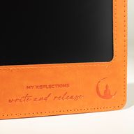 Quaderno delle intenzioni formato A5 - Schermo LCD cancellabile - Effetto pelle arancione - 80 fogli
