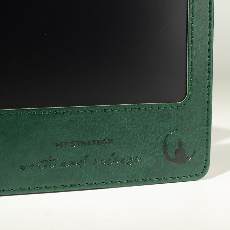 A5 Quaderno delle intenzioni - Schermo LCD cancellabile - Effetto pelle verde - 80 fogli