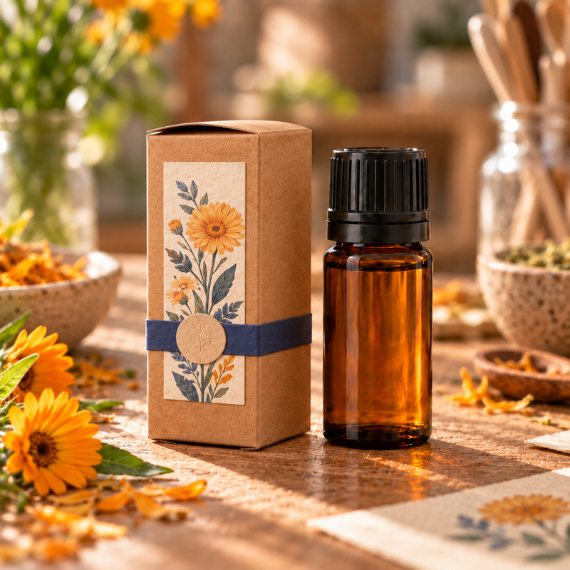 Scatola per bottiglia ambrata da 50 ml - marrone