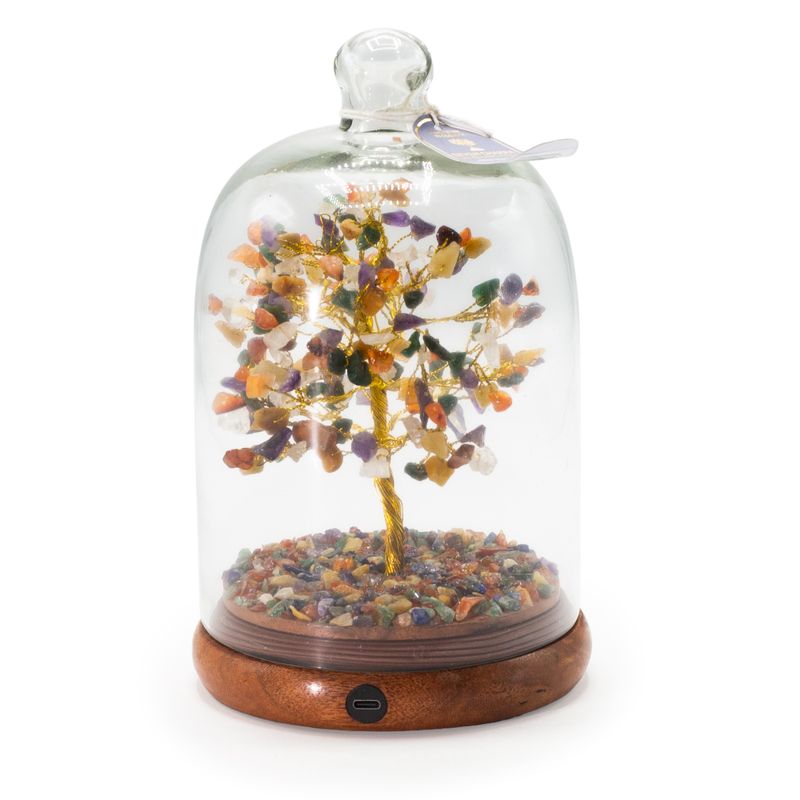 Giardino Zen con Cupola di Pietre Semipreziose - 7 Chakra e Luci LED - 200 Pietre