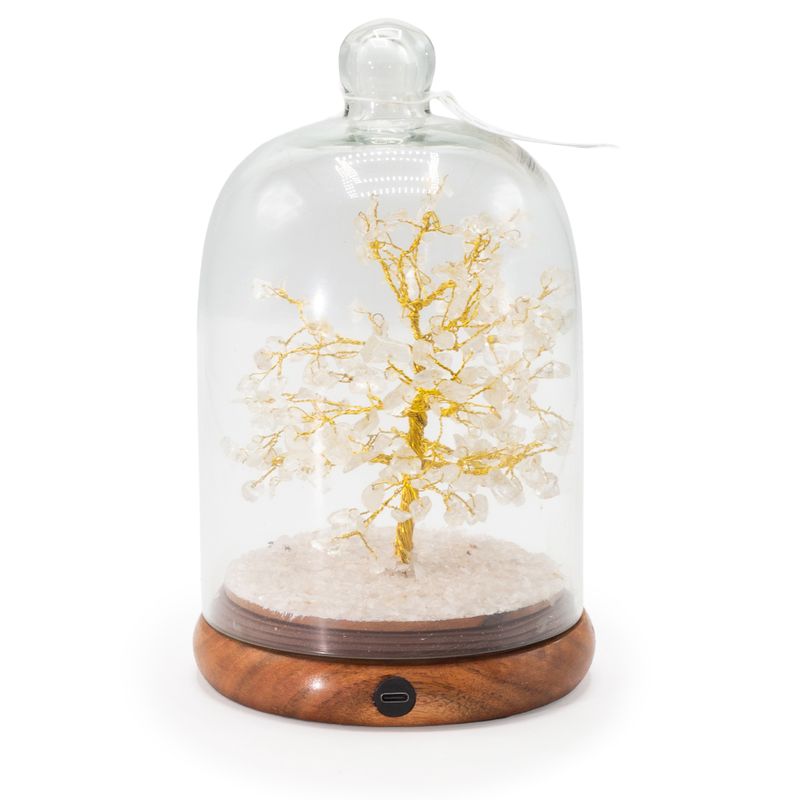 Giardino Zen con Cupola di Pietre Semipreziose - Cristallo di Quarzo e Luci LED - 200 Pietre a Scaglie