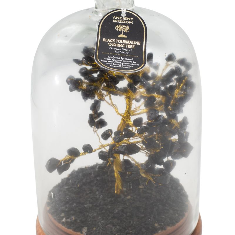 Giardino di Pietre Semipreziose sotto Cupola - Tormalina Nera e Luci LED - 200 Pietre
