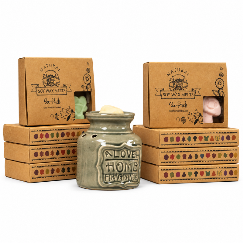 Kit di Avviamento con Cialde di Cera di Soia Naturale ed Espositore a 4 Ripiani