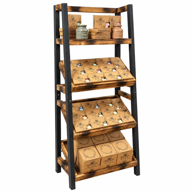 Kit di Avviamento con Cialde di Cera di Soia Naturale ed Espositore a 4 Ripiani