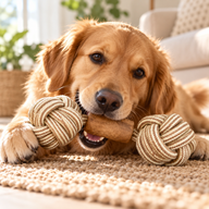 PAW Toys - Gioco da Masticare in Legno di Caffè - Corda Doppia