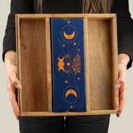 Vassoio per Tarocchi Fasi Lunari Blu con Porta Carte