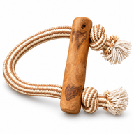 PAW Toys - Gioco da Masticare in Legno di Caffè - Anello & Corda