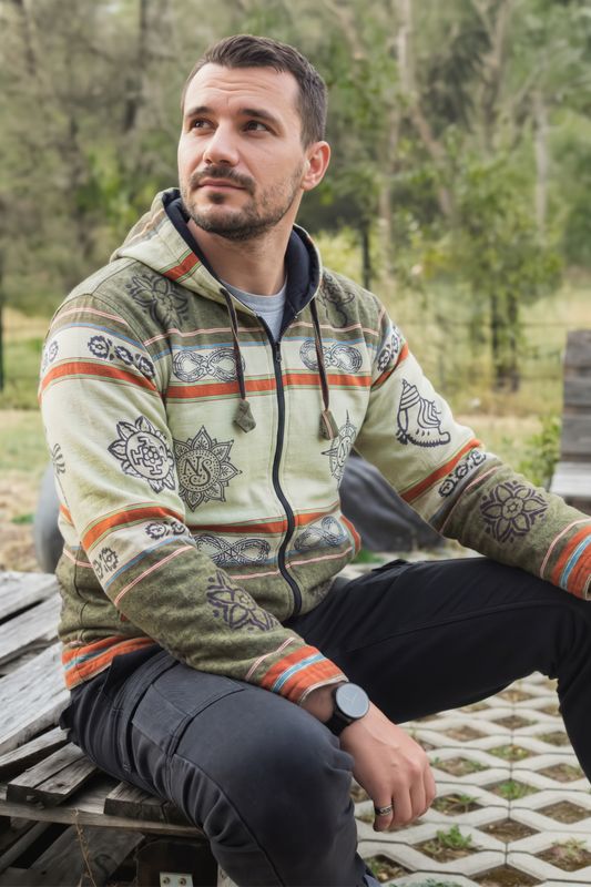 Taglia Media - Giacca Nomad Sari Himalayan Soul - Mantra Verde