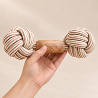 PAW Toys - Gioco da Masticare in Legno di Caffè - Corda Doppia