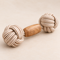 PAW Toys - Gioco da Masticare in Legno di Caffè - Corda Doppia