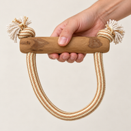 PAW Toys - Gioco da Masticare in Legno di Caffè - Anello & Corda