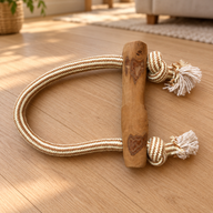 PAW Toys - Gioco da Masticare in Legno di Caffè - Anello & Corda