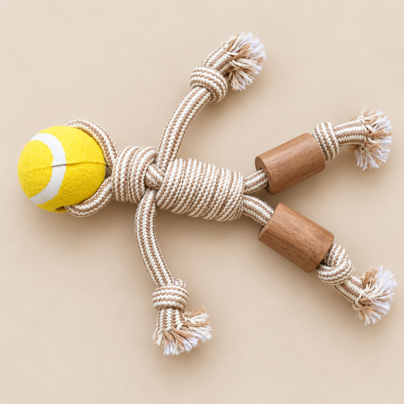 PAW Toys - Gioco in Legno di Caffè - Rope Ranger - Palla