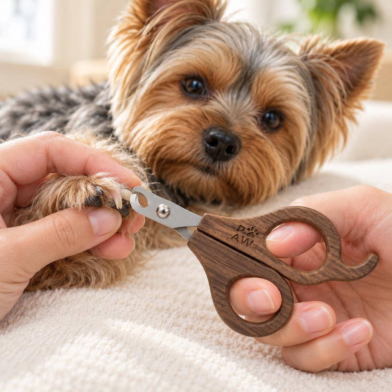 PAW Strumenti per la Toelettatura - Tagliaunghie a Mezzaluna - Noce - Acciaio Inossidabile (304)