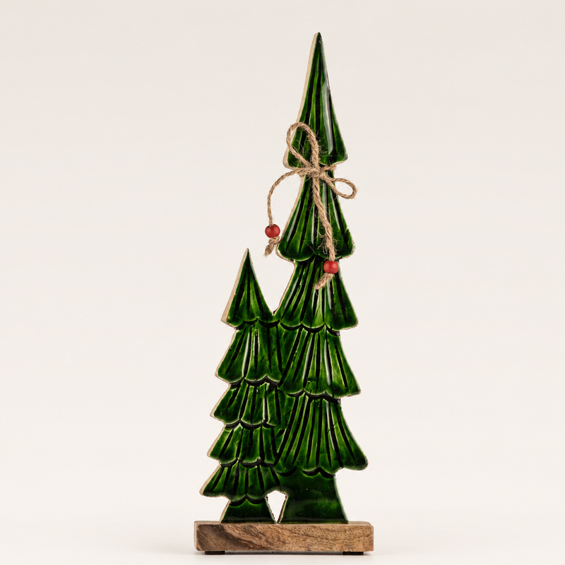 Lost in the Forest - Medio - Due Alberi Smaltati - (34x11x2.5cm)