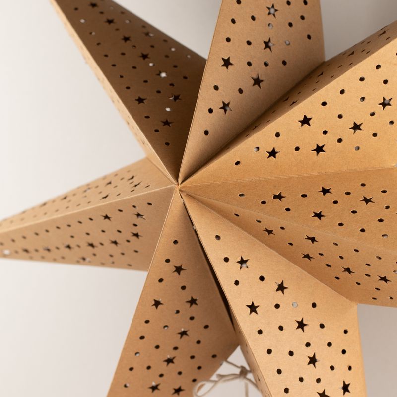 Lampada a Stella - Marrone Naturale - Sette Punte - 60cm