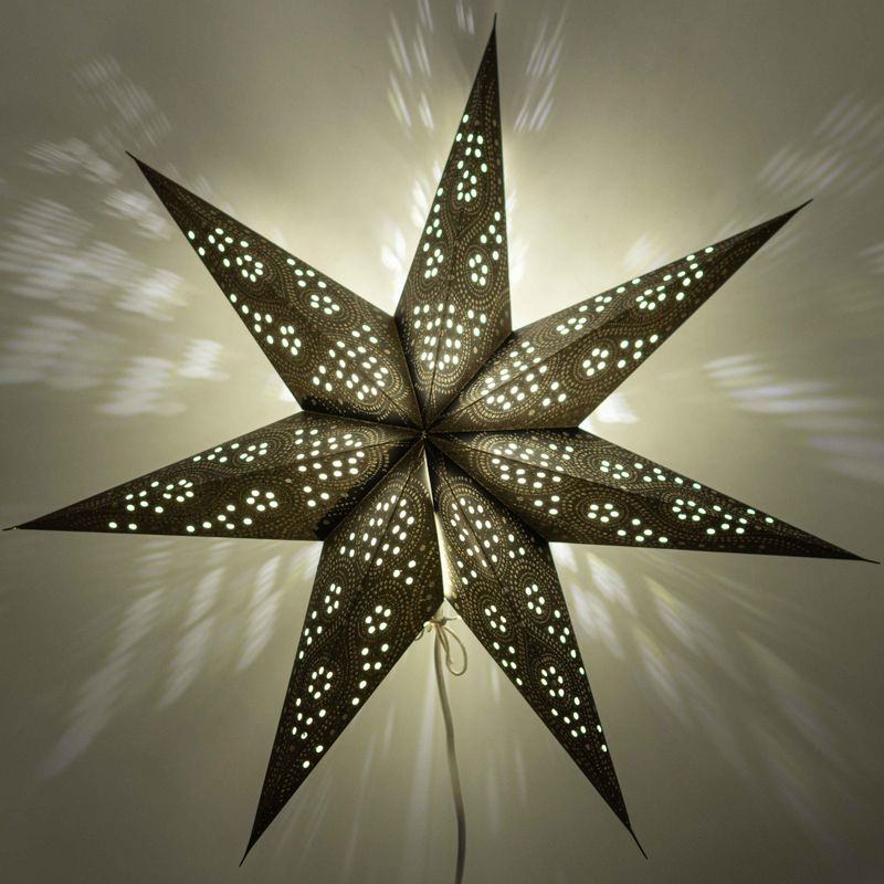 Lampada a Stella - Aurora Boreale Nera a Sette Punte - 60cm