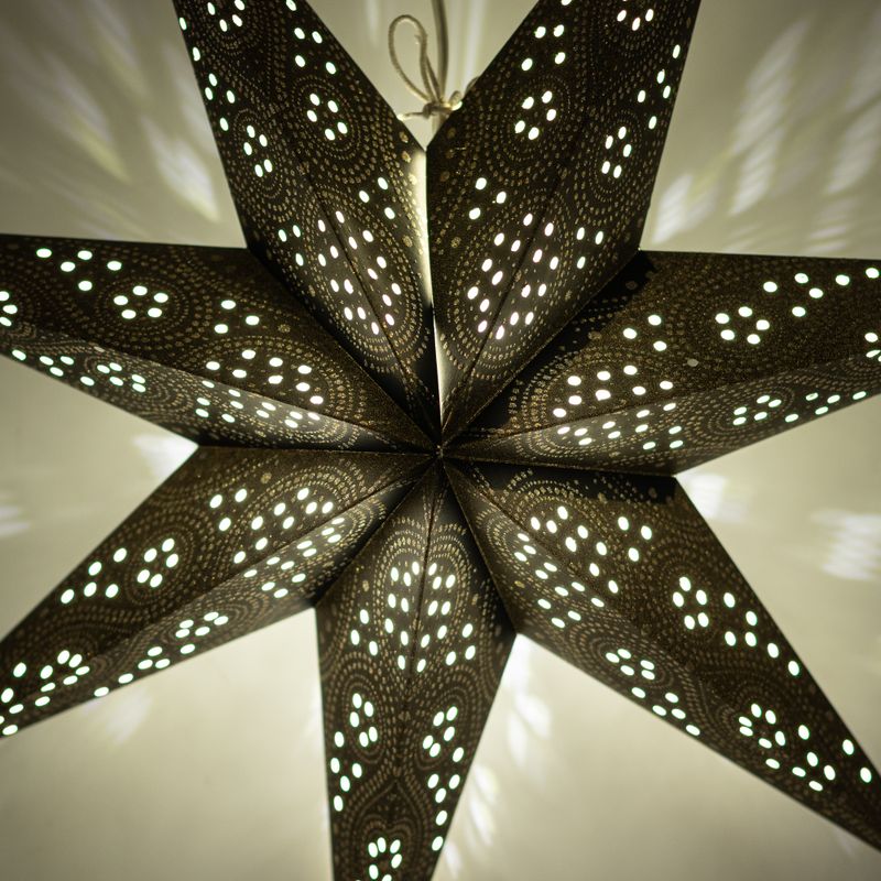 Lampada a Stella - Aurora Boreale Nera a Sette Punte - 60cm