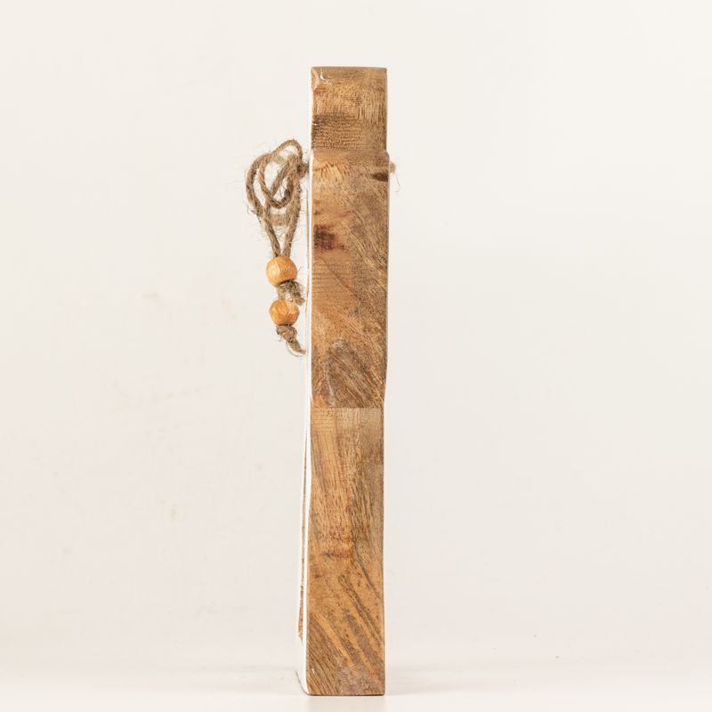 Angelo Halo in Legno di Mango Medio - Smalto Bianco