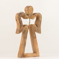 Angelo Halo in Legno di Mango Medio - Smalto Bianco