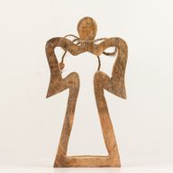 Angelo Halo in Legno di Mango Medio - Smalto Bianco