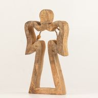Angelo Halo in Legno di Mango Medio - Smalto Bianco