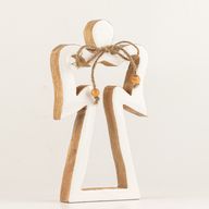 Angelo Halo in Legno di Mango Medio - Smalto Bianco